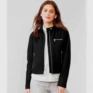 GAP Women's Classic Full Zip Wool Blend Bike Moto Jacket size S